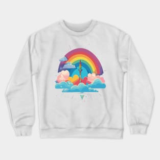 A playful arrow pierces through clouds to reveal a rainbow Crewneck Sweatshirt